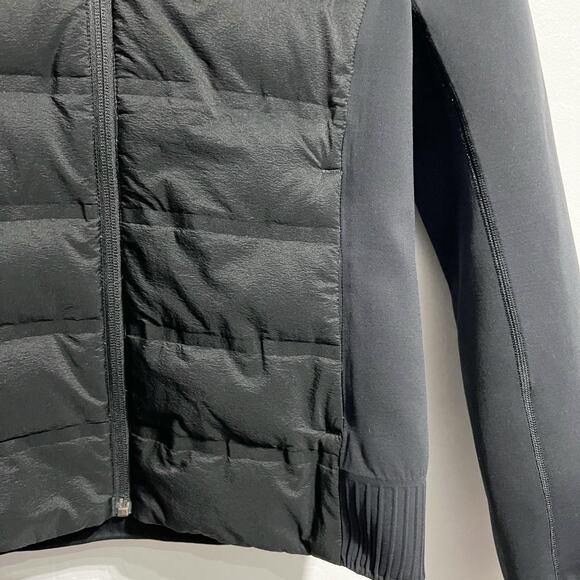 Lululemon Jacket Sz 8 Medium Down and Around Hood Black Fitted Stretch - Picture 4 of 10